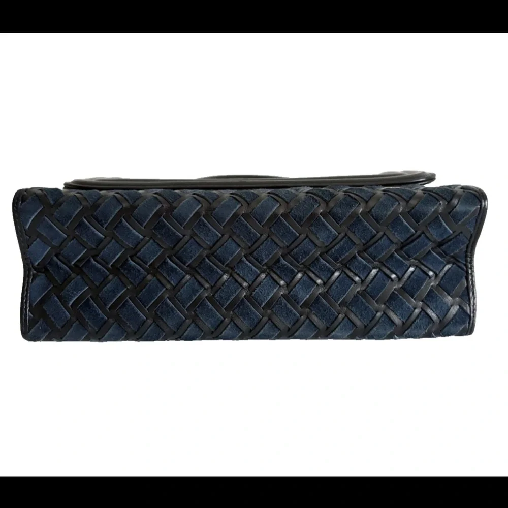 Vintage Bally top handle quilted leather navy Crossbody handbag from Japan - Picture 15 of 16